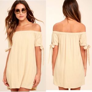 Lulus Al Fresco Evenings Off-the-Shoulder Dress